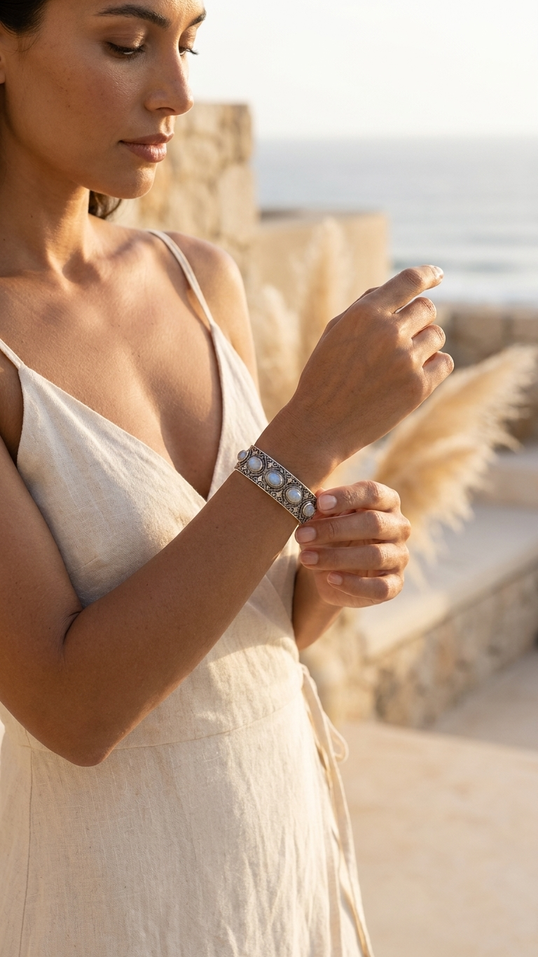 Brazalete Istambul - Aleación y labradorita - Imagen 3