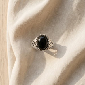 Anillo Morgana - Obsidiana Dorada y Plata 925