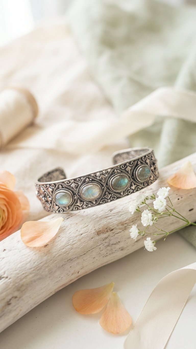 Brazalete Istambul - Aleación y labradorita - Imagen 4