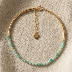 Pulsera Arco - Esmeralda y plata 925 con baño 14 k