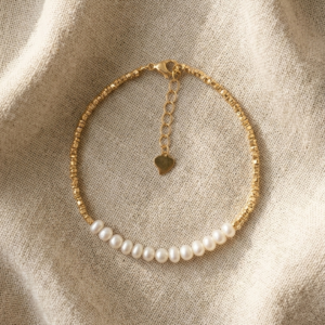 Pulsera Lumière - Perlas de río y plata 925 baño 14 k