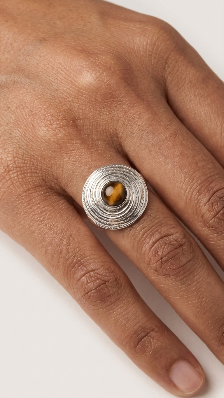 Anillo ATLAS - Acero y mineral - Imagen 4