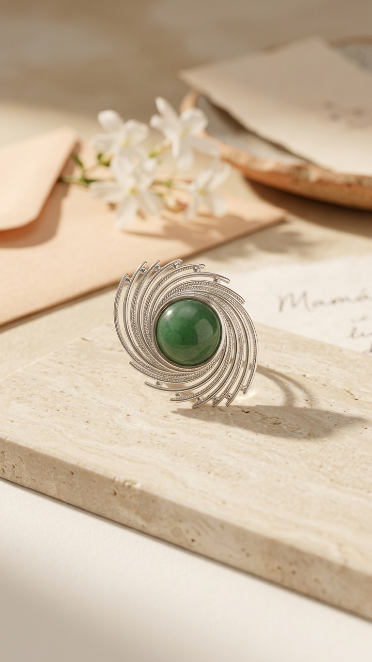 Anillo Galaxy - acero y mineral - Imagen 4
