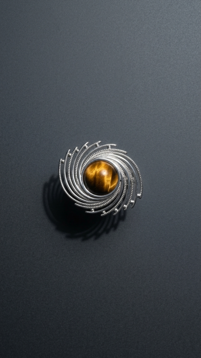 Anillo Galaxy - acero y mineral