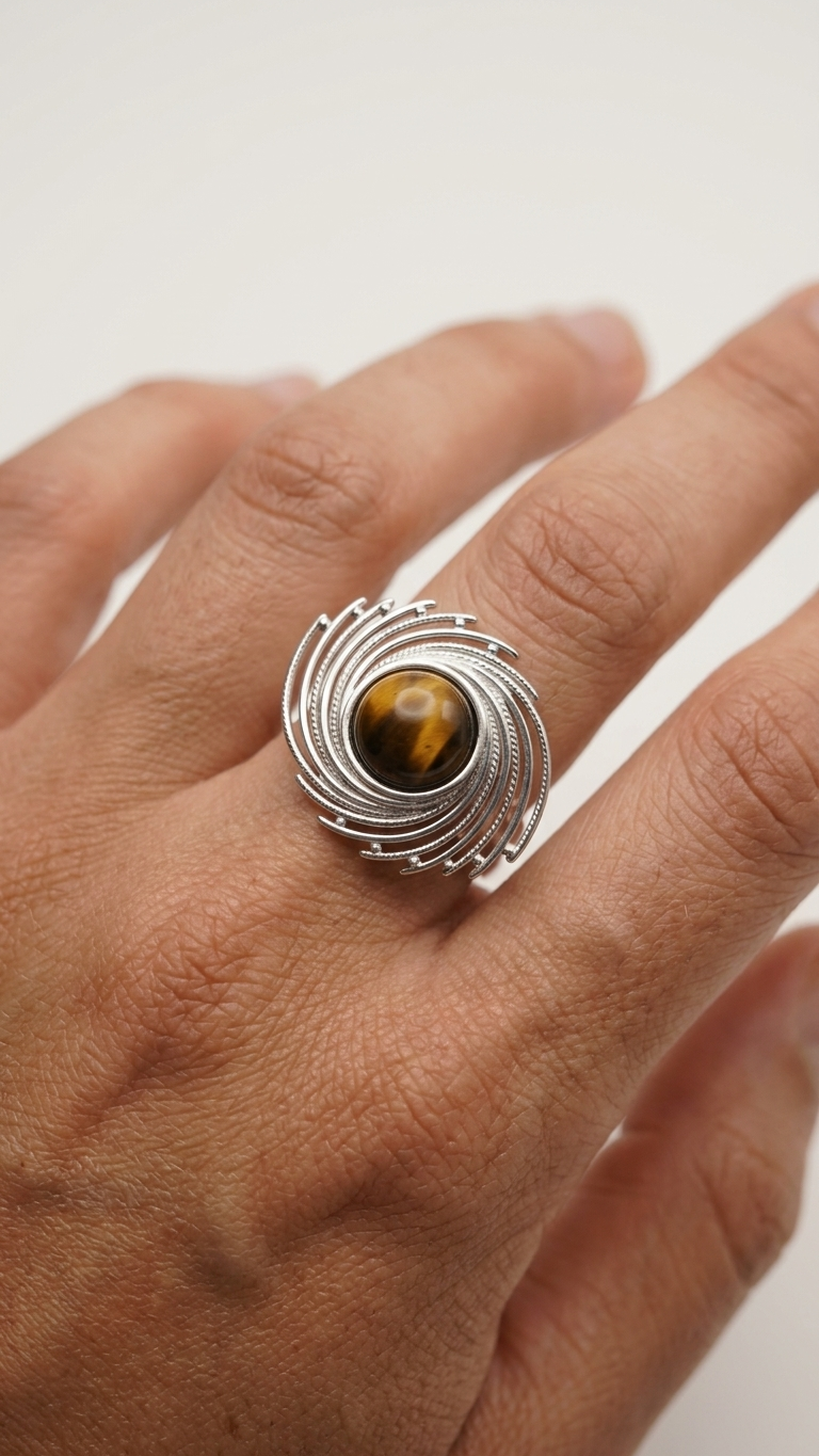 Anillo Galaxy - acero y mineral - Imagen 7