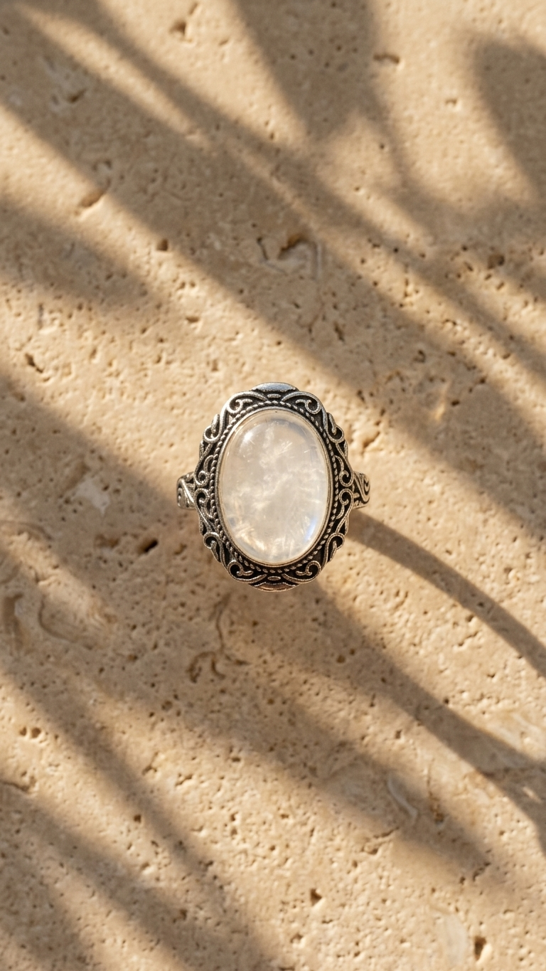 Anillo Selene - Piedra Luna y Plata 925